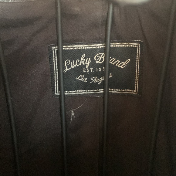 Lucky Brand leather moto jacket large - Picture 4 of 5